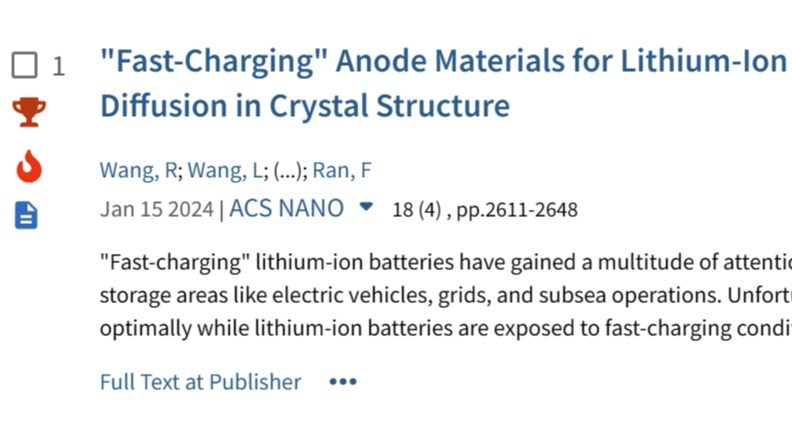 研究团队新增一篇ESI热点论文